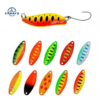 CHEERY Metal Midwater Trout Fishing Spoon Lure Hooks Printed New Design for Freshwater Fish Carp River Lake Stream Use Model – Metal Jig – view 1