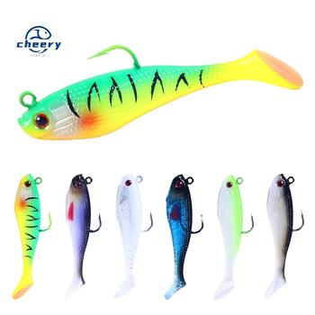 CHEERY SO073 8cm 10g ABS Artificial Soft Baits Lead Head Fishing Lures with T Tail for Ocean Boat Ice & Fly Fishing – Soft Lure – view 1
