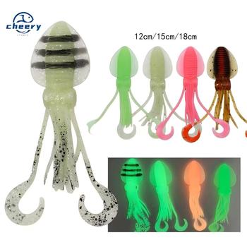 CHEERY 12cm 15cm 18cm PVC Luminous Hoochies Squids Tuna Bait Lure Sea Fishing Biological River Lake Fishing Lure YY088 – Lure – view 1