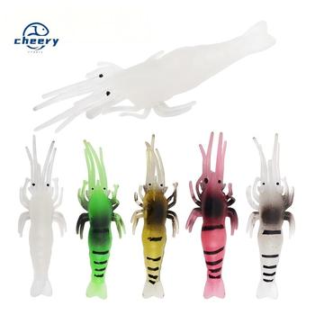CHEERY 4.8cm 1g Five Colors Luminous Realistic Artificial Soft Bait Plastic Shrimp Lure Crazy Shrimp Fishing Lure – Soft Lure – view 1