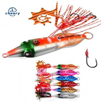 CHEERY Printed Big Hard Squid Shape Jig Fishing Lure Weights 40-200g Saltwater Lures Lead Bass Jigging Freshwater Hooks – Metal Jig – view 1