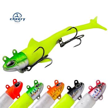 CHEERY 13.5g-56g 5 Color Artificial Soft Bait Saltwater T Tail Pinfish PVC Fishing Lures for River Use with Hooks – Soft Lure – view 1