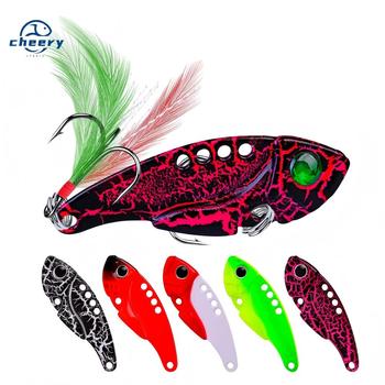 CHEERY 55mm 11gram Sink Vib Fishing Spinner Bait Blades 8 Color Meta Lure for Largemouth Trout for Ocean Boat River Lake Fishing – Lure – view 1
