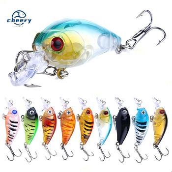 CHEERY Micro Fishing Complete Set Mini Floating Crankbait 4.5cm 4g Printed Hard Fishing Lure for Mackerel Bream Stream Use Hooks – Hard Lure – view 1