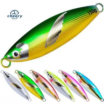 CHEERY 30-150g Slow Sinking Metal Jigging Fishing Lure Wing Laser Sticker Lead Metal Jig Swim Baits Saltwater Zander Marlin Pike – Metal Jig – view 1
