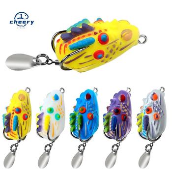 Cheery 3.5cm/4.4g PVC Soft Frog Fishing Lure Mini Double Hooks Bottom Fishing Trout Lake Printed Artificial Bait – Soft Lure – view 1