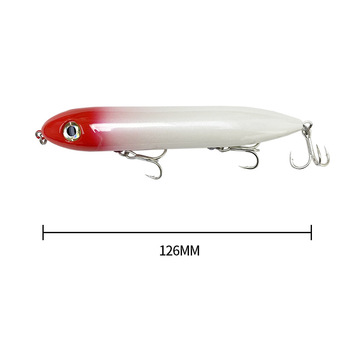 Surface Pencil Lure Stainless Steel 126mm/26g Long-Casting Saltwater Fishing Bait for Snakehead Floating Bionic Artificial Hooks – Pencil – view 1