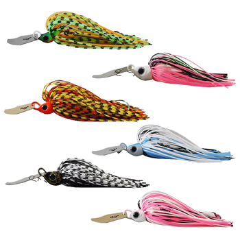 CHEERY 7g 9g 11g 13g 18g 21g Chatterbait Blade Fishing Lure Metal PVC 6 Colors Chatterbait Skirt Non-hanging Swimbait River – Soft Lure – view 1