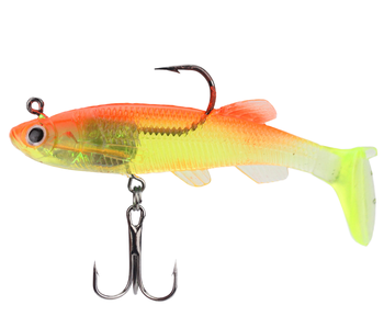 CHEERY 8cm/12.5g 7 Color Artificial Soft Bait Saltwater T Tail Pinfish PVC Fishing Lures for River Use with Hooks – Soft Lure – view 1
