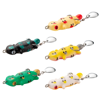 CHEERY Thai Style Long Cast Mini Soft Frog Lure 4.5cm 5.2g, Double Hooks with Noise Rattle Blade for Snakehead Fishing – Soft Lure – view 1
