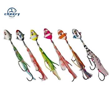 CHEERY J18+HK025 100g 150g 200g 250g 300g Saltwater Fishing Metal Jigging Lure Inchiku Hard Metal Jig Bait with Squid Skirt Hook – Metal Jig – view 1