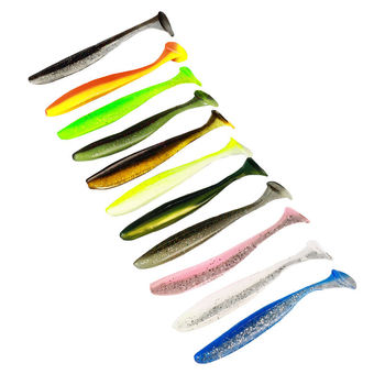 High Quality 55mm 70mm 90mm 120mm 10 Colors Soft Plastic Fishing Lure T Tail Soft Bait Paddle Tail Soft Plastics Lure – Soft Lure – view 1