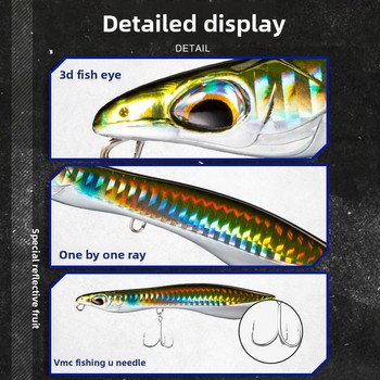 Artificial Hard Bait Fishing Pencil Lure-Topwater Sinking & Floating 115mm Without Hooks-for Bass – Popper – view 1