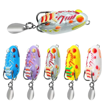 Thai Thunder Frog Lure, 4cm/4.8g, Spinner Blade Double Hook Soft Frog Bait, Artificial Lure for Snakehead – Soft Lure – view 1