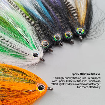 Multi-color Big-eye PVC Imitation Bait with Streamer, Mid-water Trout Fly Fishing Lure, Durable High Carbon Steel Fly Tackle – Lure – view 1