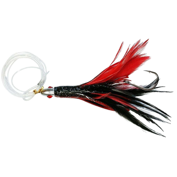 High Quality Wholesale OEM 4.5 Inch 0.8 Oz Rigged Rubber Skirt with Real Feathers, Tuna Fishing Tackle – Soft Lure – view 1