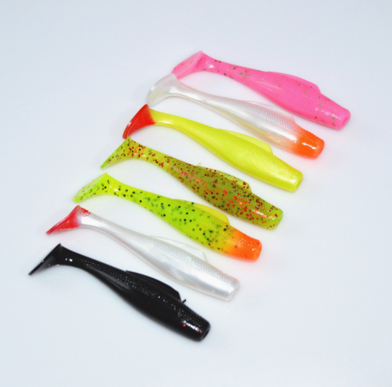 6 Pieces Per Bag Multi-Color PVC & ABS Hard Bait Fishing Lures T-Tail with Bass Hooks for Zander River Lake & Stream Fishing – Hard Lure – view 4