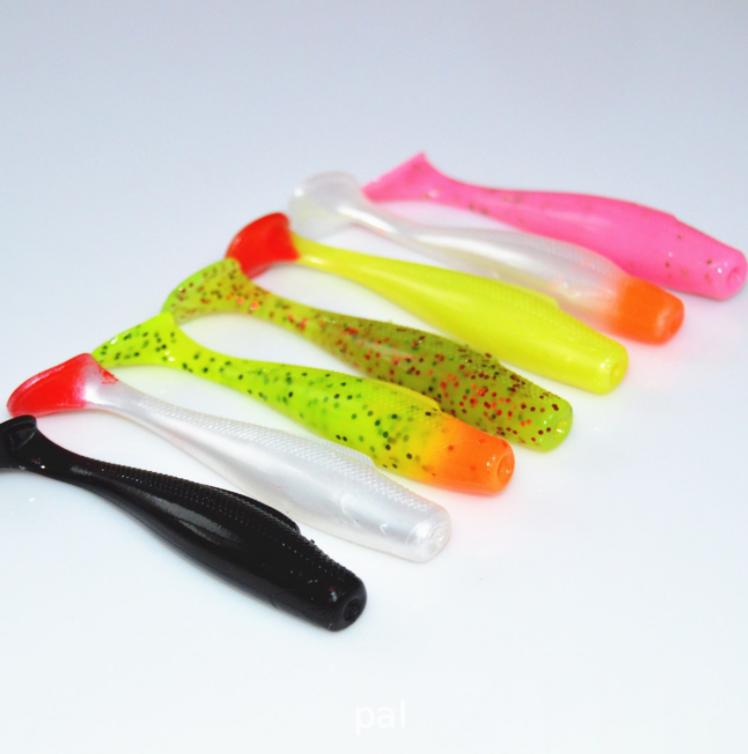 6 Pieces Per Bag Multi-Color PVC & ABS Hard Bait Fishing Lures T-Tail with Bass Hooks for Zander River Lake & Stream Fishing – Hard Lure – view 2