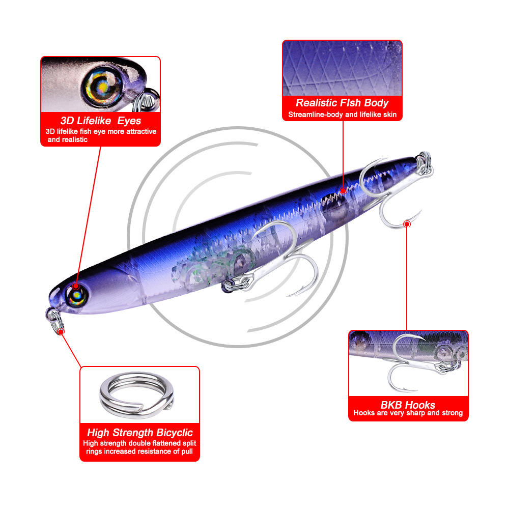 120mm 50g Slow Floating Minnow Lure Midwater Freshwater Trolling ABS Material Printed Ocean Boat Fishing River Lake Stream Pike – Hard Lure – view 3