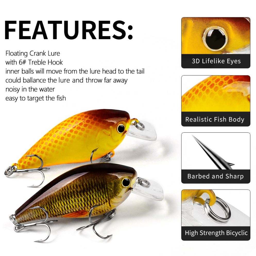 Long-Range Casting 7cm 12g ABS Plastic Vibra Lure Hooks Mandarin Fish Bait Saltwater Fish Trout Printed Bottom Fishing Ocean – VIB – view 3