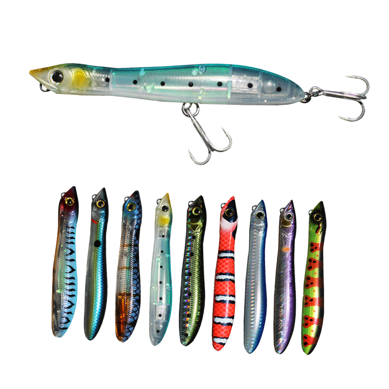 Snake Walker Topwater Wobbler Bait 8cm 10cm 14cm ABS Pencil Lure Floating Artificial Hard Carp River Stream 15g Boat Fishing – Hard Lure – view 1