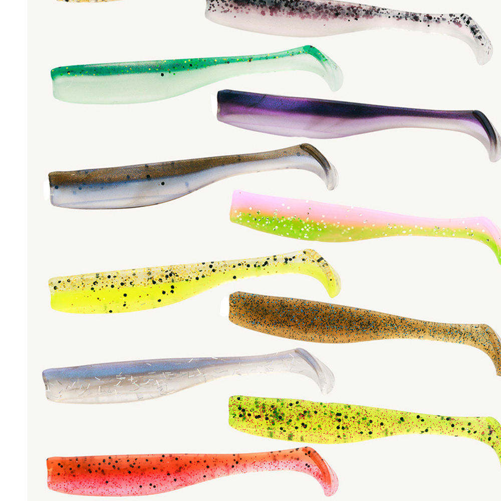 Cheery New Arrival TPR 70mm 2.3g Soft Fishing Paddle Tail Lure Slim Swim Bait T Tail Trout Lure – Worms & Grubs – view 2