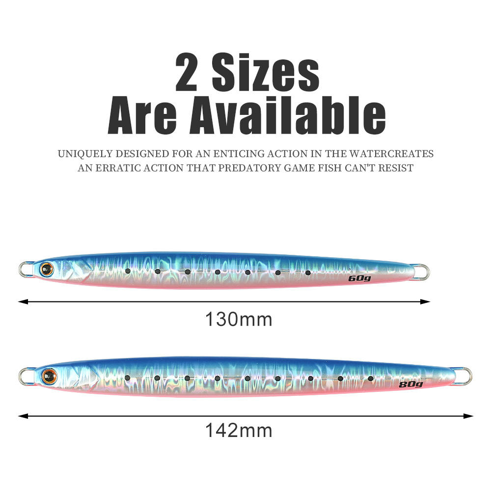 CHEERY 60g 80g Saltwater Fishing Inshore Jigging Hard Lead Casting Metal Slow Pitch Jigs Lures for Kingfish Pesca – Metal Lure – view 3