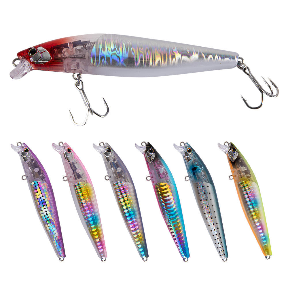 Premium Japanese ABS 99mm 14g Bass Long Casting Floating Minnow Lure UV Light Effect Saltwater Hard Bait – Hard Lure – view 1
