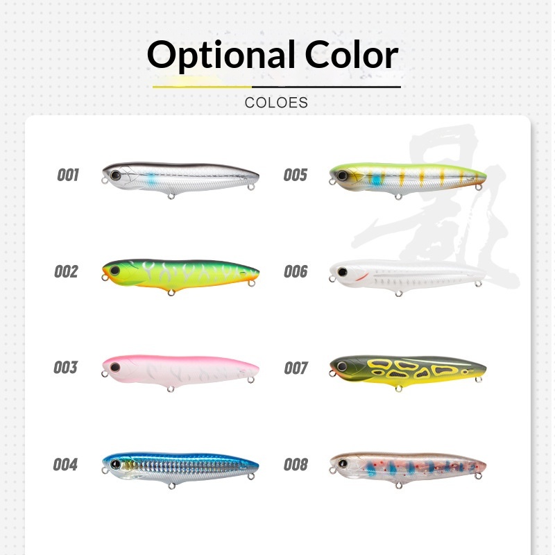 Long-Cast Floating PVC/Plastic ABS Bass & Mackerel Artificial Hard Bait Pencil Lure with Rattle Beads (No Hooks) – Hard Lure – view 5