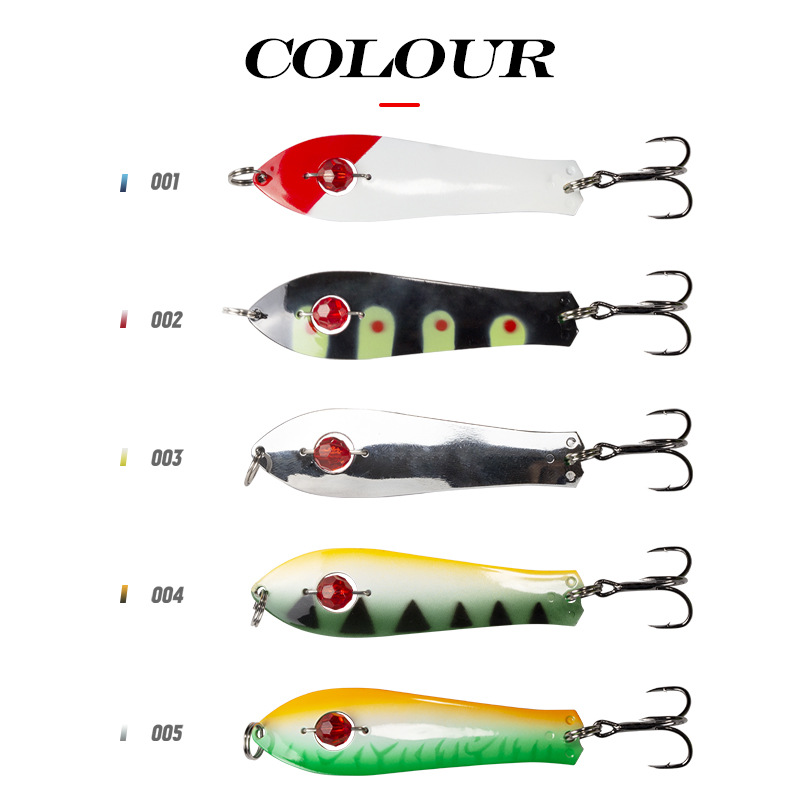 Lure Lifelike Metal Hard Bait Artificial Spoon Sinking Drop-Shot Jig Fishing Tackle for Saltwater Fish & Marlin with Hooks – Hard Lure – view 2