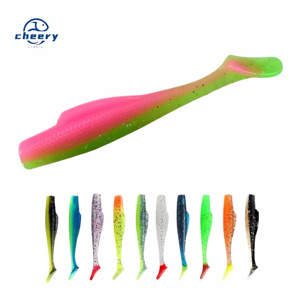 Cheery Wholesale Price 6pcs/Set Soft Artificial Silicone Material 8cm 4.8g Tail Soft Plastics Sea Fishing Lures Jig Bottom Baits – Worms & Grubs – view 1