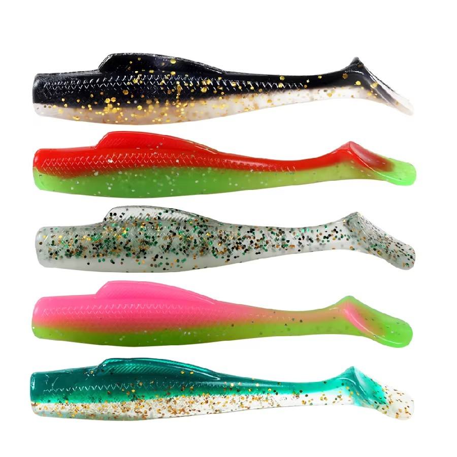 Cheery Wholesale Price 6pcs/Set Soft Artificial Silicone Material 8cm 4.8g Tail Soft Plastics Sea Fishing Lures Jig Bottom Baits – Worms & Grubs – view 5