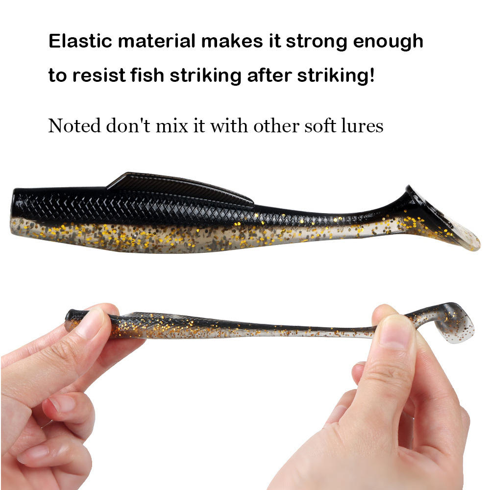 Cheery Wholesale Price 6pcs/Set Soft Artificial Silicone Material 8cm 4.8g Tail Soft Plastics Sea Fishing Lures Jig Bottom Baits – Worms & Grubs – view 2