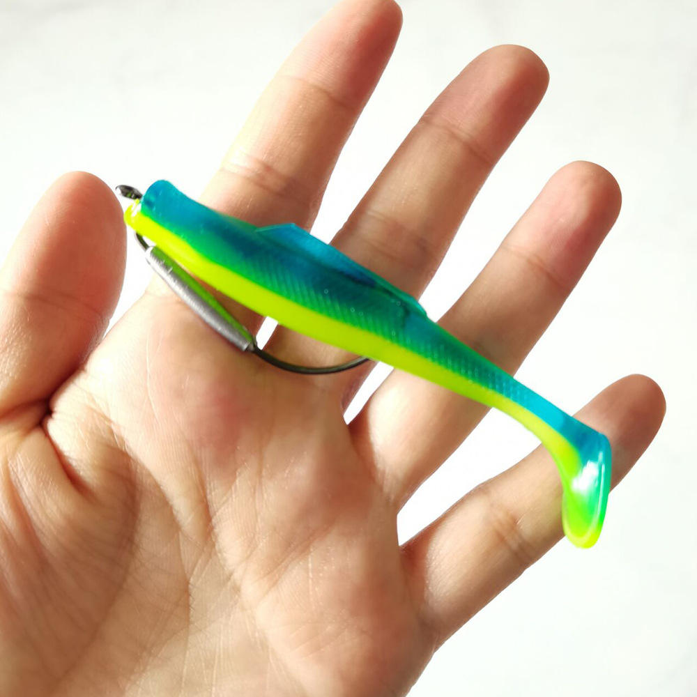 Cheery Wholesale Price 6pcs/Set Soft Artificial Silicone Material 8cm 4.8g Tail Soft Plastics Sea Fishing Lures Jig Bottom Baits – Worms & Grubs – view 4