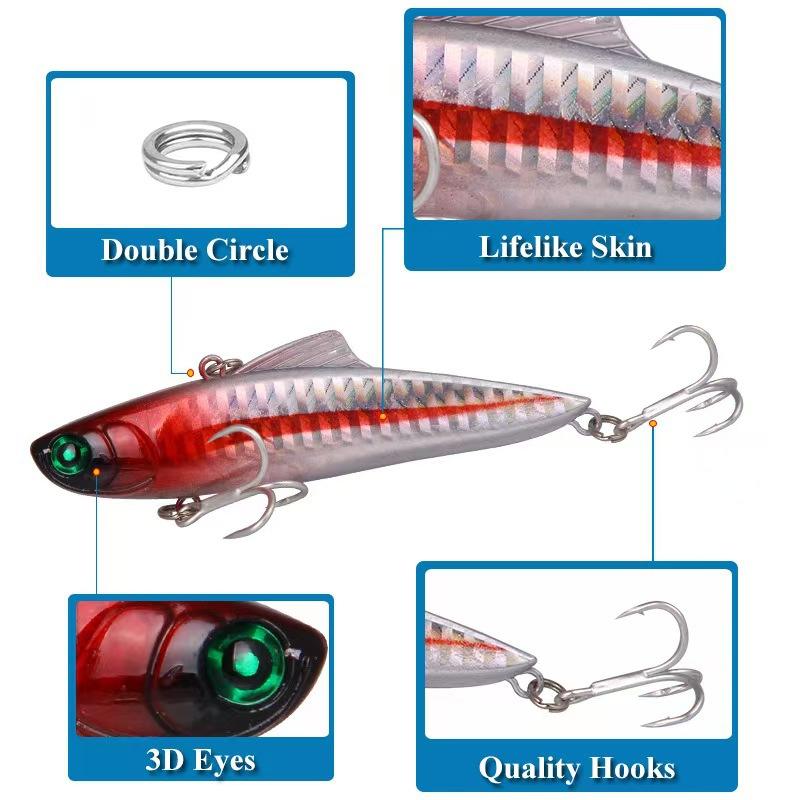 Artificial Hard Bait Lure Long-cast VIB Luminous Vibrating All-water-layer Retrieve Twitch-and-pause 85mm Saltwater Fish Salmon – Hard Lure – view 4
