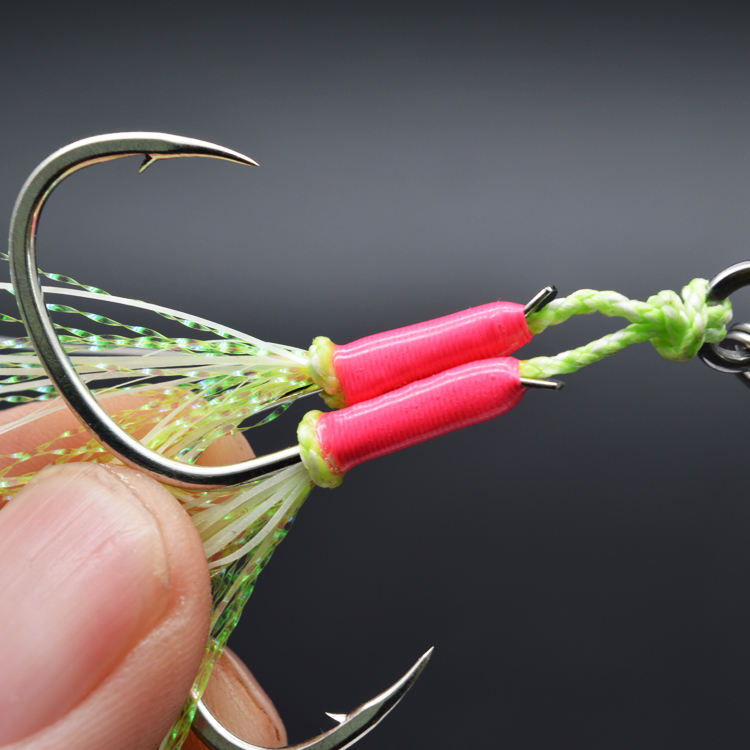 Cheery Double Assist Jigging Hook High Carbon Steel Luminous with Epoxy Super Strong for Sea & River Fishing – Fishhook – view 2