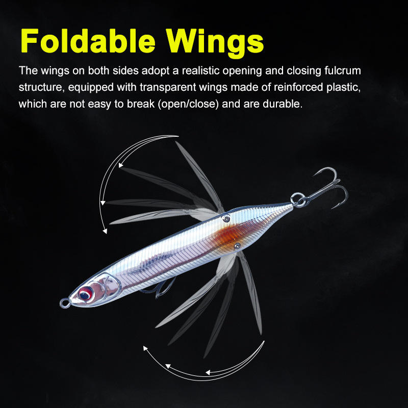 CHEERY Fast Water Surface System Dragonfly Lure Stainless Steel Artificial Hard Bait Floating Tractor Fishing Lure Zander 80mm – Hard Lure – view 4