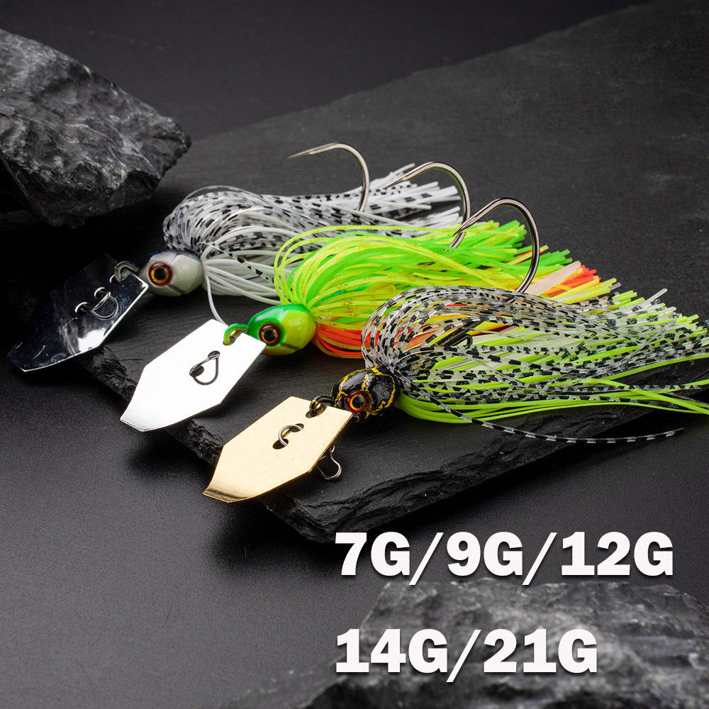 Cheery 7g-21g Chatterbait Lure Kit Bladed Jig Buzz Bait Fish Head Skirting Spinnerbait Lead Bass Jigs Saltwater Fish & Pike – Metal Lure – view 2