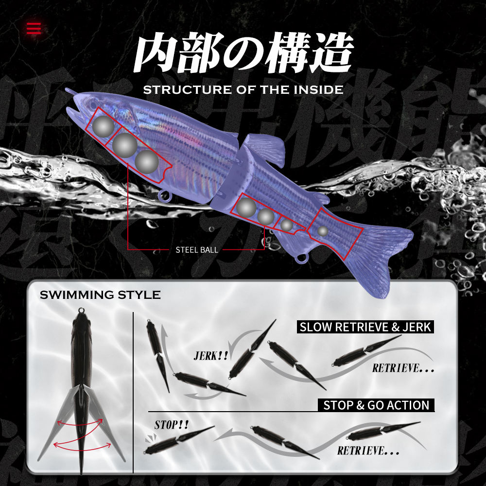 Decoy Laser-jointed ABS Artificial Hard Lure 185 mm 65 g Wobbling Two-piece Bionic Bait Without Hooks for Pike and Zander – Hard Lure – view 4