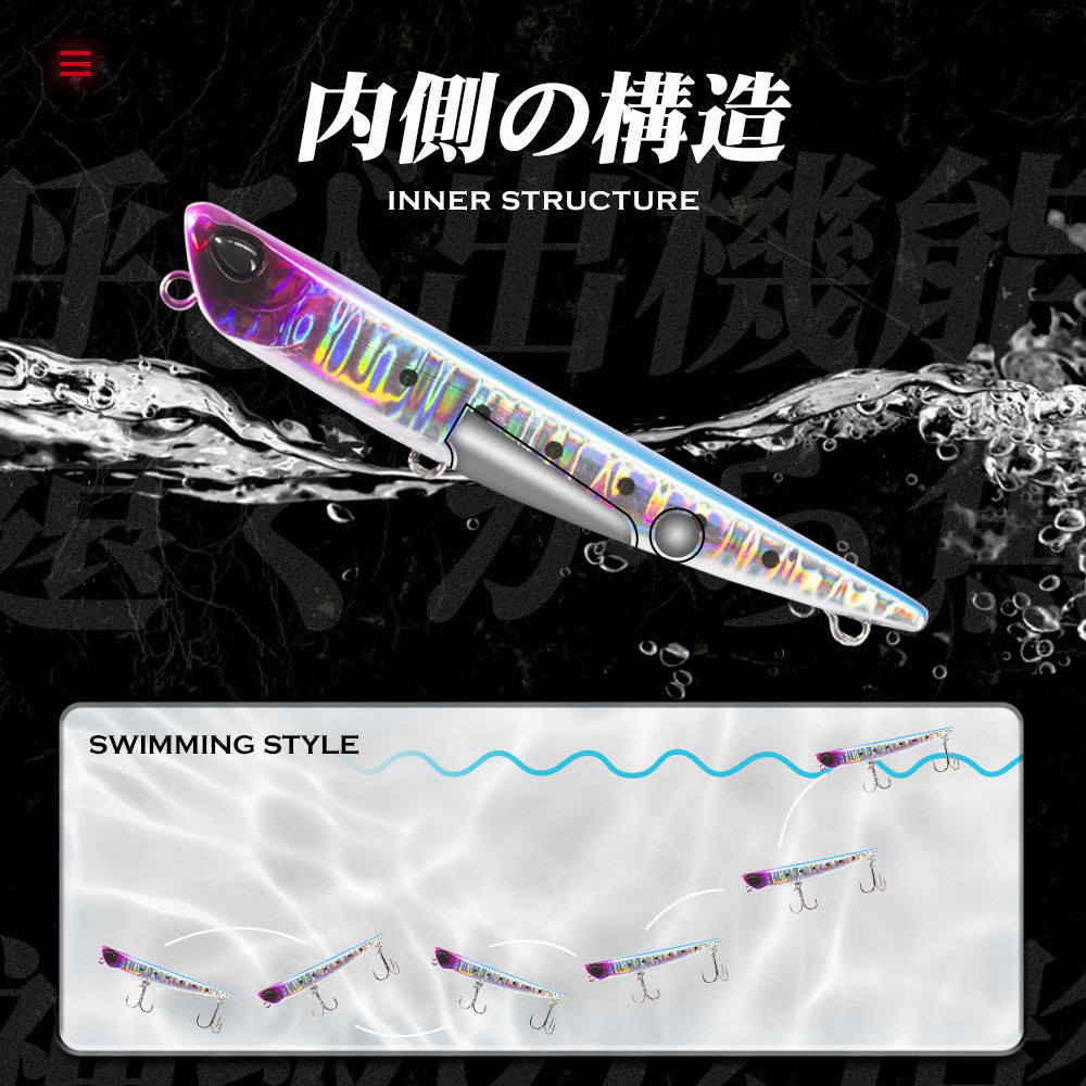 Factory-Direct Supply Bestseller ABS Rainbow Pencil Sinking Crankbaits Artificial Hard Bait 75/99/155mm with Hooks – Hard Lure – view 4