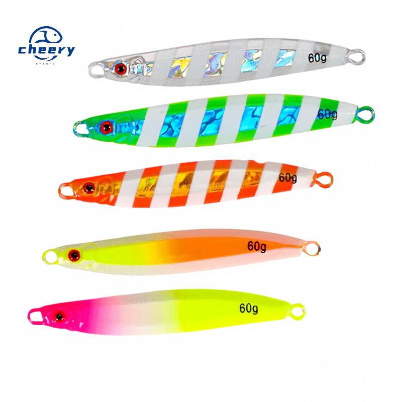 CHEERY High Quality Saltwater Pike & Saltwater Fish 30g-80g Colorful Lead Luminous Jigging Lure with Hooks – Metal Lure – view 1