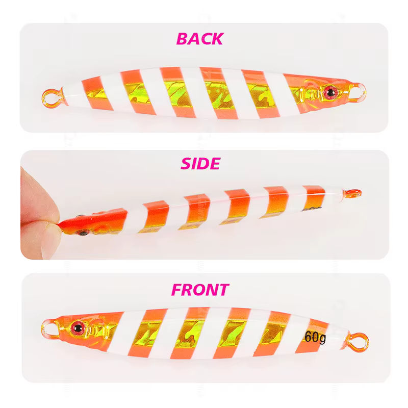 CHEERY High Quality Saltwater Pike & Saltwater Fish 30g-80g Colorful Lead Luminous Jigging Lure with Hooks – Metal Lure – view 2