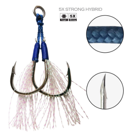 CHEERY Iron Double Hook Lure with Corrosion-Resistant and Strong Pulling Power for Sea & Boat Fishing – Fishhook – view 3
