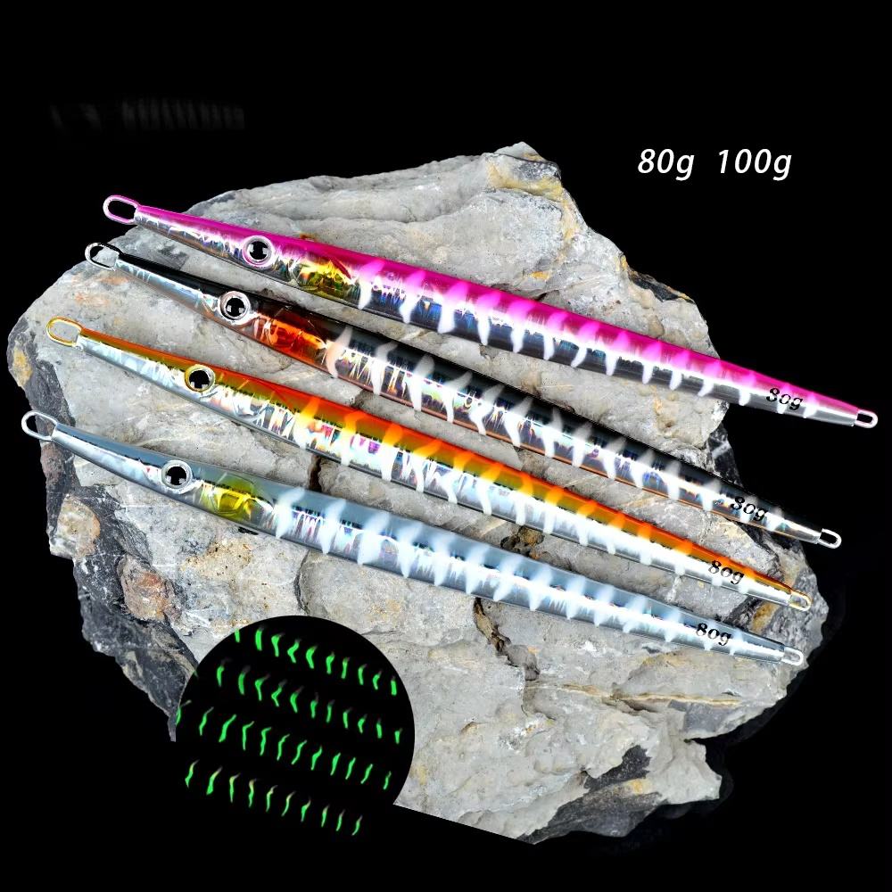 CHEERY 80g 100g Good Quality Deep Sea Silicone Jig Lure for Bass & Trout Saltwater Fly/Float Fishing Hard Bait – Metal Lure – view 5