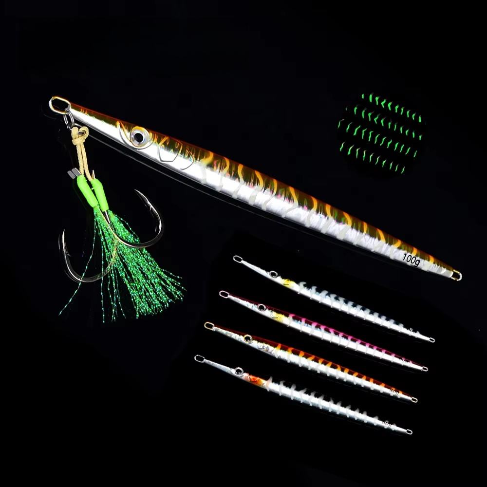 CHEERY 80g 100g Good Quality Deep Sea Silicone Jig Lure for Bass & Trout Saltwater Fly/Float Fishing Hard Bait – Metal Lure – view 2