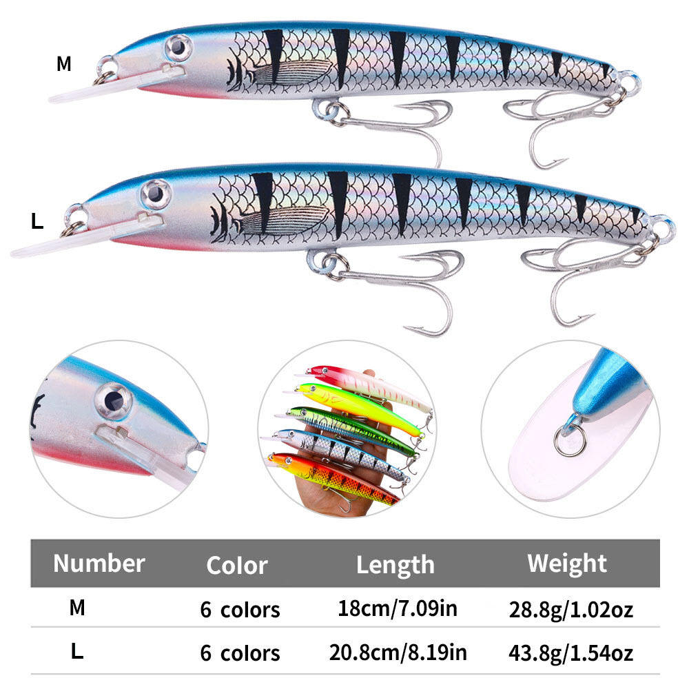 CHEERY Deep Diving Minnow Artificial Hard Bait Lure 30g/44g for Bass Sea Fishing Saltwater Fish Without Hooks ABS – Minnow – view 3