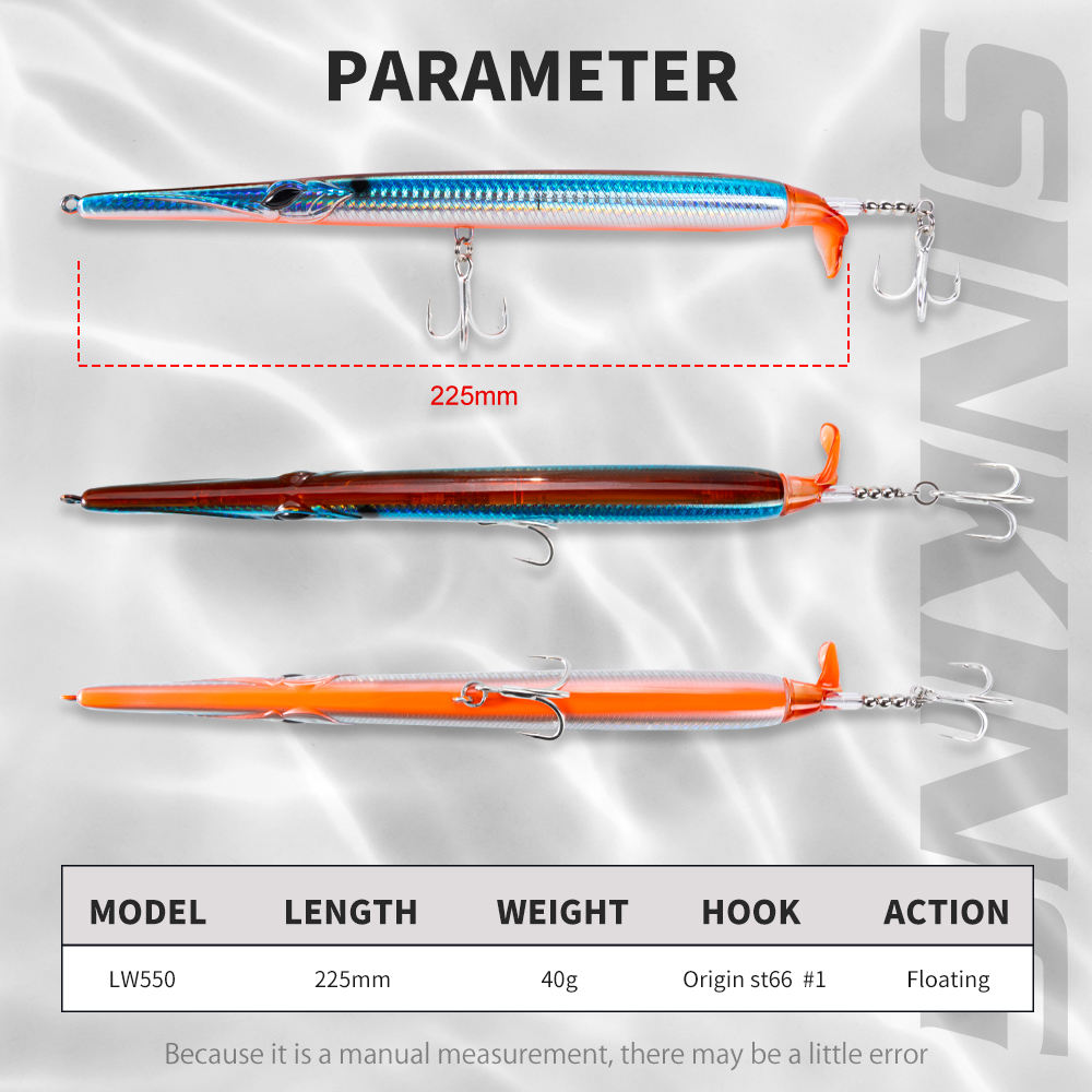 Extra-Long Surface Pencil Lure 225mm/40g Floating Intense Water Disturbance Attract Sea Bass Artificial Hard Bait Saltwater Fish – Hard Lure – view 5