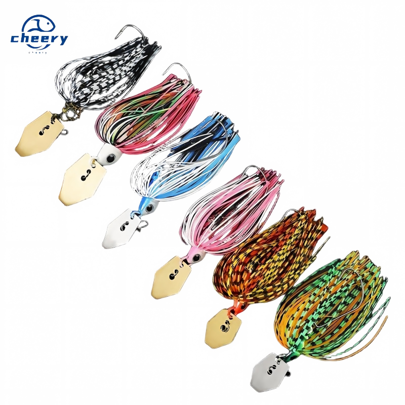 CHEERY Metal Sequin Jig Water-Blocking Board Whisker Lure Live Bait with Hooks 7g/9g/11g/18g/21g – Octopus Skirt – view 1