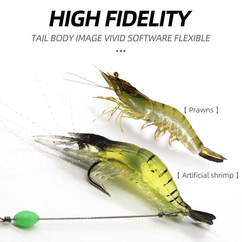 Cheery Bait Winter Fishing Set Luminous Shrimp Sabiki Midwater Baits Built-In Hooks Silicone Soft Plastic Bait for Trout Baiting – Soft Lure – view 5