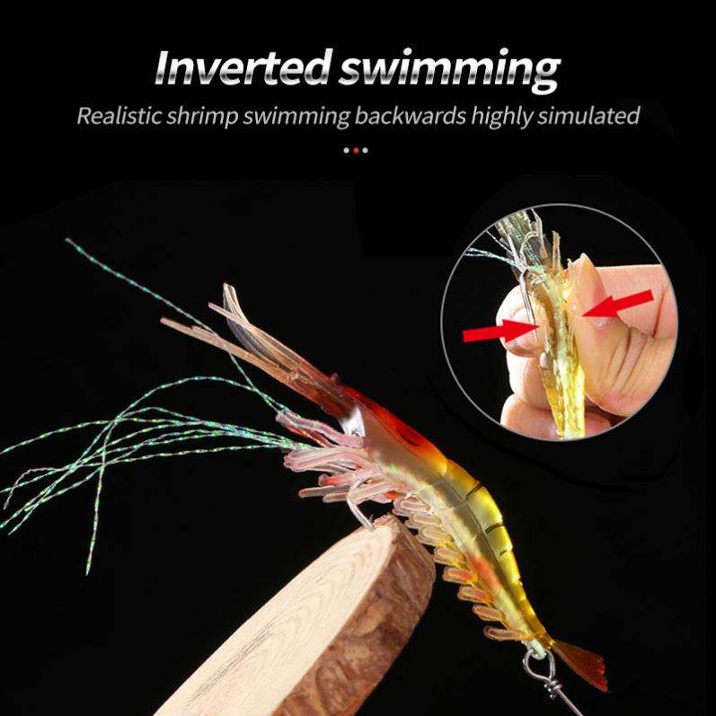 Cheery Bait Winter Fishing Set Luminous Shrimp Sabiki Midwater Baits Built-In Hooks Silicone Soft Plastic Bait for Trout Baiting – Soft Lure – view 2